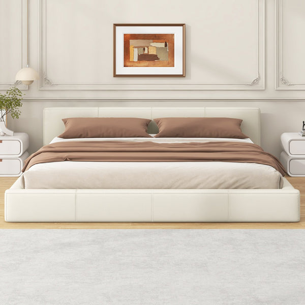English Elm Christopher Knight Home® - [Stylish Beige Upholstered Bed] - Modern Elegance Meets Durability For Ultimate Bedroom Comfort! N769P241238K