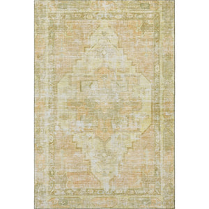 HomeRoots 10' X 14' Gold And Ivory Oriental Area Rug - Washable, UV-Protected, Durable & Non-Slip Design! 699394