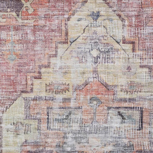 HomeRoots 5' X 8' Elegant Rust Gray Gold Oriental Washable Area Rug - UV Protected & Kid-Pet Friendly! 699396