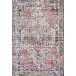 HomeRoots 8' X 10' Washable Oriental Area Rug in Rust Gray & Gold – UV Protected, Stain Resistant & Non-Slip! 699398