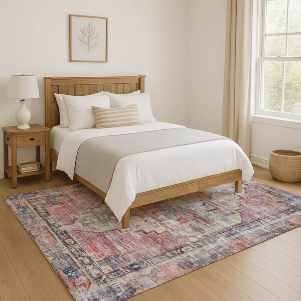 HomeRoots 9' X 12' Elegant Rust Gray Gold Oriental Area Rug - Washable, Stain-Resistant, UV Protected Beauty! 699399