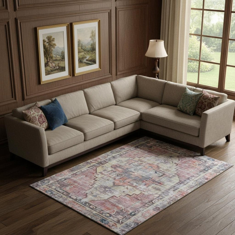 HomeRoots 10' X 14' Elegant Rust Gray and Gold Oriental Area Rug - Durable, Washable, UV Protected & Stylish 699400