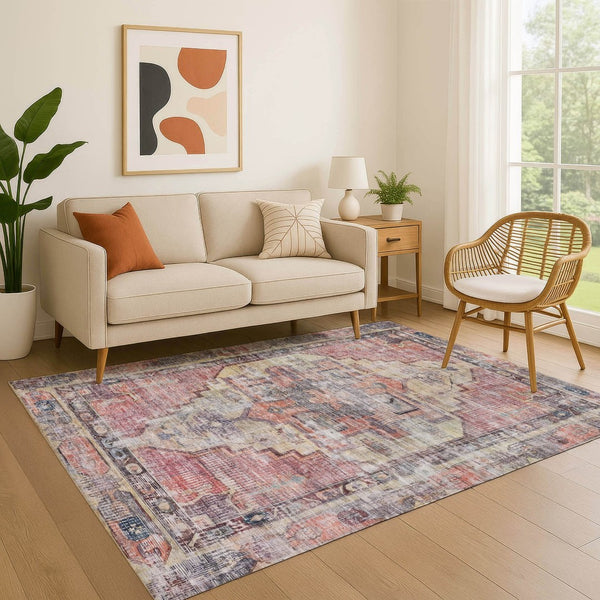 HomeRoots 10' X 14' Elegant Rust Gray and Gold Oriental Area Rug - Durable, Washable, UV Protected & Stylish 699400