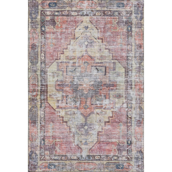 HomeRoots 10' X 14' Elegant Rust Gray and Gold Oriental Area Rug - Durable, Washable, UV Protected & Stylish 699400