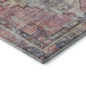 HomeRoots 10' X 14' Elegant Rust Gray and Gold Oriental Area Rug - Durable, Washable, UV Protected & Stylish 699400