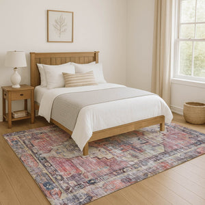 HomeRoots 10' X 14' Elegant Rust Gray and Gold Oriental Area Rug - Durable, Washable, UV Protected & Stylish 699400