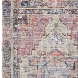 HomeRoots 10' X 14' Elegant Rust Gray and Gold Oriental Area Rug - Durable, Washable, UV Protected & Stylish 699400