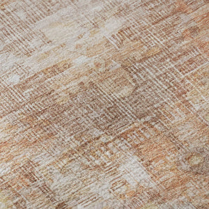 HomeRoots 8' Elegant Terra Cotta Round Rug - Washable, UV-Protected, Stain-Resistant for High-Traffic Areas 699409