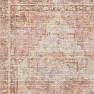 HomeRoots 8' X 10' Terra Cotta and Ivory Oriental Area Rug - Durable, Washable, UV-Protected for High Traffic Areas 699410