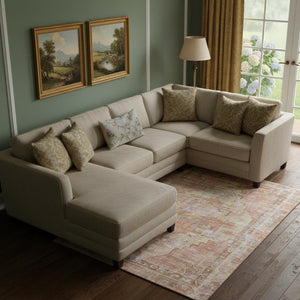 HomeRoots 9' X 12' Terra Cotta Ivory Wheat Rug - Stain Resistant, UV Protected, Washable for Kid & Pet Homes 699411