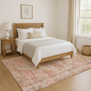 HomeRoots 9' X 12' Terra Cotta Ivory Wheat Rug - Stain Resistant, UV Protected, Washable for Kid & Pet Homes 699411
