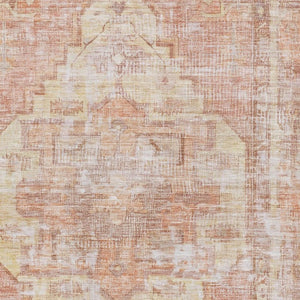 HomeRoots 9' X 12' Terra Cotta Ivory Wheat Rug - Stain Resistant, UV Protected, Washable for Kid & Pet Homes 699411