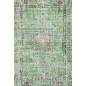 HomeRoots 10' X 14' Artichoke Green Oriental Area Rug with UV Protection - Washable, Stain Resistant & Stylish 699418