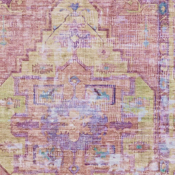 HomeRoots 10' X 14' Vibrant Pink, Purple & Blue Oriental Washable Area Rug with UV Protection & Stain Resistance 699430