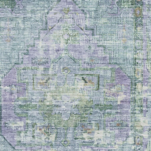HomeRoots 5' X 8' Teal Lavender Green Oriental Washable Rug - UV Protected, Durable, Stylish & Easy Care 699432