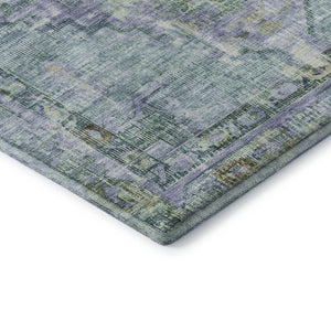 HomeRoots 9' X 12' Teal Lavender Green Oriental Area Rug - Stylish, Washable, UV-Protected & Durable Design! 699435