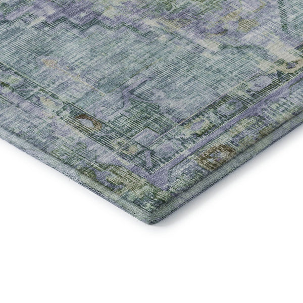 HomeRoots 9' X 12' Teal Lavender Green Oriental Area Rug - Stylish, Washable, UV-Protected & Durable Design! 699435