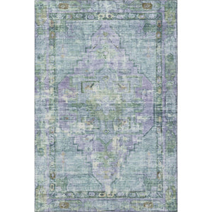 HomeRoots 9' X 12' Teal Lavender Green Oriental Area Rug - Stylish, Washable, UV-Protected & Durable Design! 699435