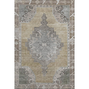 HomeRoots 9' X 12' Timeless Beige Gray Charcoal Oriental Rug - Washable, UV Protected & Stain Resistant Design 699447