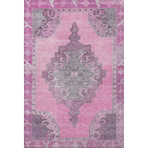 HomeRoots 5' X 8' Pink and Gray Oriental Area Rug - Stylish, Durable, Stain-Resistant, UV-Protected Design! 699474