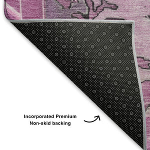 HomeRoots 5' X 8' Pink and Gray Oriental Area Rug - Stylish, Durable, Stain-Resistant, UV-Protected Design! 699474