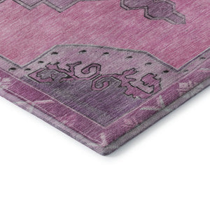 HomeRoots 5' X 8' Pink and Gray Oriental Area Rug - Stylish, Durable, Stain-Resistant, UV-Protected Design! 699474