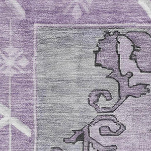 HomeRoots 5' X 8' Plum and Gray Oriental Area Rug - Washable, UV Resistant, Soft, Durable for Busy Homes 699480