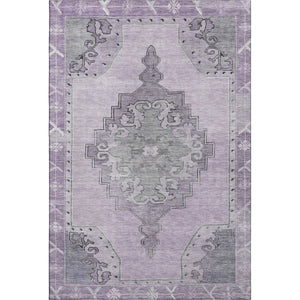 HomeRoots 9' X 12' Plum and Gray Oriental Area Rug - Durable, Stain-Resistant Design with UV Protection! 699483