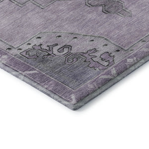 HomeRoots 9' X 12' Plum and Gray Oriental Area Rug - Durable, Stain-Resistant Design with UV Protection! 699483