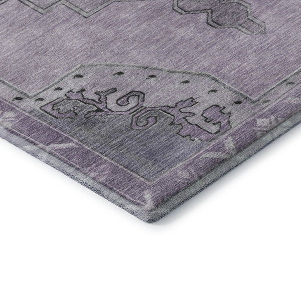 HomeRoots 9' X 12' Plum and Gray Oriental Area Rug - Durable, Stain-Resistant Design with UV Protection! 699483