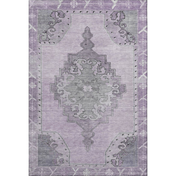 HomeRoots 10' X 14' Washable Plum and Gray Oriental Area Rug with UV Protection – Durable, Stylish, Easy-Care Centerpiece 699484