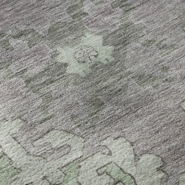 HomeRoots 10' Teal Green & Lavender Washable Oriental Area Rug - UV Protected, Stain Resistant, Non-Slip Backing 699502