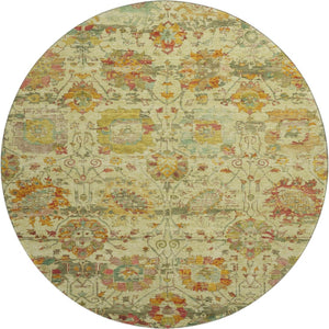 HomeRoots 8' Gold Wheat and Green Oriental Rug - Washable, UV Protected, Stain Resistant for Daily Living 699505