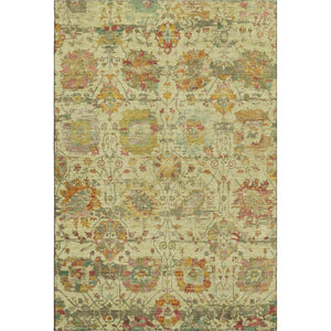 HomeRoots 9' X 12' Gold Wheat and Green Oriental Washable Area Rug – Stain Resistant, UV Protected, Durable Design 699507