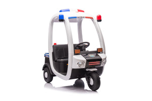 English Elm 12v Police Ride on Car Two Seat Kids Squad Truck with Lights Remote Control W1620P271425