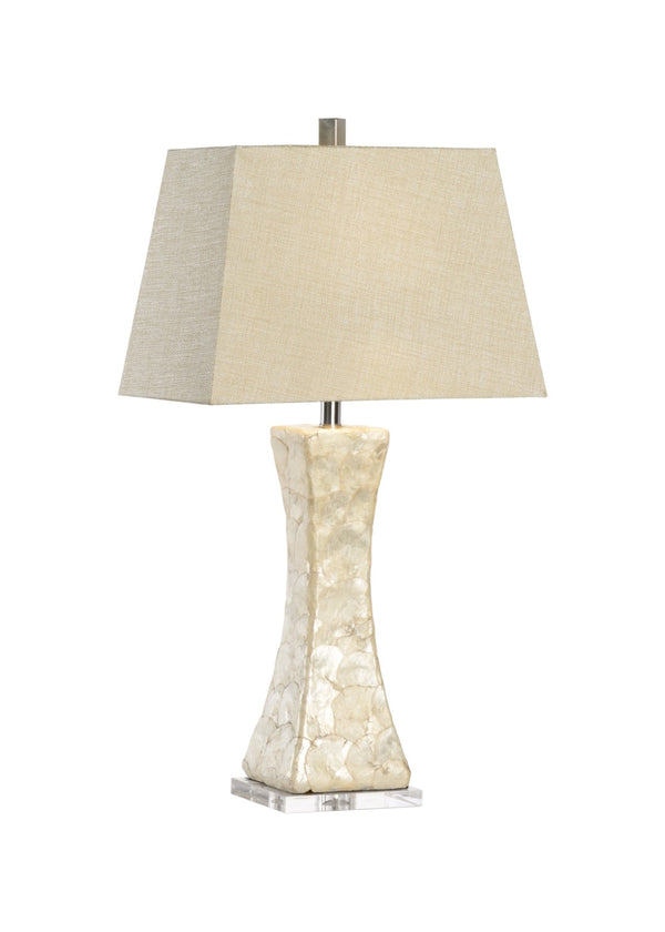 Chelsea House Bruce Coastal Faux Penshell Table Lamp With Clear Acrylic Base — 32" Ambient Accent Light For Beds 69952