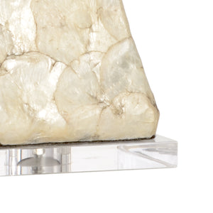 Chelsea House Bruce Coastal Faux Penshell Table Lamp With Clear Acrylic Base — 32" Ambient Accent Light For Beds 69952