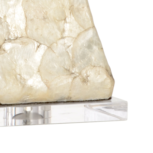 Chelsea House Bruce Coastal Faux Penshell Table Lamp With Clear Acrylic Base — 32" Ambient Accent Light For Beds 69952