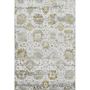 HomeRoots 10' X 14' Linen Gold & Ivory Oriental Area Rug - Stylish, Washable, UV-Protected & Family-Friendly! 699520