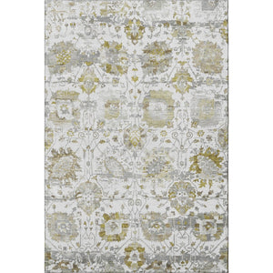 HomeRoots 10' X 14' Linen Gold & Ivory Oriental Area Rug - Stylish, Washable, UV-Protected & Family-Friendly! 699520