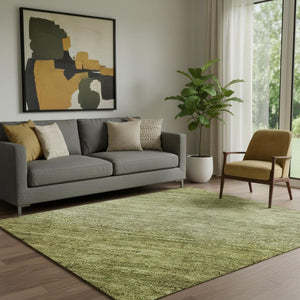 HomeRoots 5' Striped Artichoke & Fern Green Area Rug - Washable, UV Protected, Stain Resistant for Homes! 699522