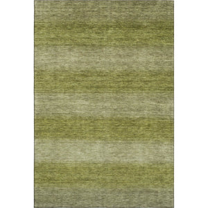 HomeRoots 8' X 10' Artichoke Green Striped Area Rug - Durable, Stain-Resistant, UV Protected for Busy Homes! 699524