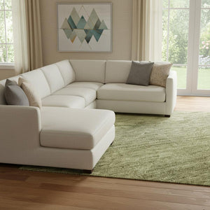 HomeRoots 8' X 10' Artichoke Green Striped Area Rug - Durable, Stain-Resistant, UV Protected for Busy Homes! 699524