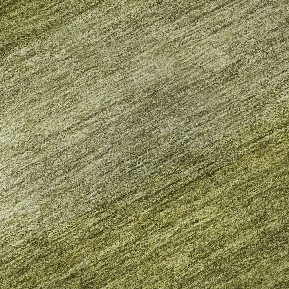 HomeRoots 9' Artichoke Green and Fern Striped Washable Area Rug with UV Protection for Easy Care & Style 699525