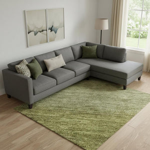 HomeRoots 10' Artichoke Green & Fern Striped Washable Area Rug - UV Protected, Durable, Ideal for Busy Homes! 699526