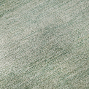 HomeRoots 9' X 12' Striped Aqua and Beige Washable Area Rug with UV Protection & Non-Slip Backing for Durability 699531