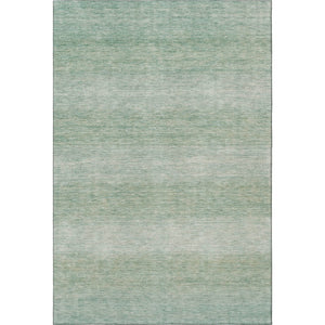 HomeRoots 9' X 12' Striped Aqua and Beige Washable Area Rug with UV Protection & Non-Slip Backing for Durability 699531