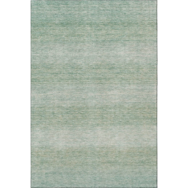 HomeRoots 9' X 12' Striped Aqua and Beige Washable Area Rug with UV Protection & Non-Slip Backing for Durability 699531