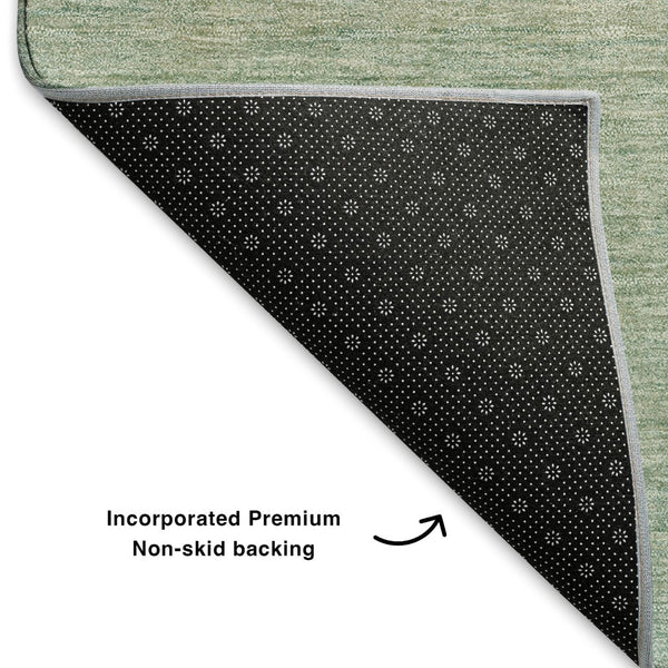 HomeRoots 10' X 14' Aqua and Beige Striped Area Rug - Washable, UV Protected, Stain Resistant for Versatile Living Spaces 699532