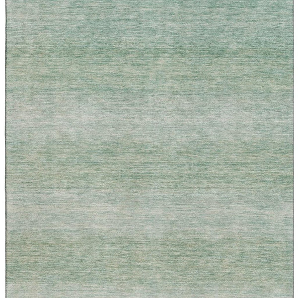 HomeRoots 10' X 14' Aqua and Beige Striped Area Rug - Washable, UV Protected, Stain Resistant for Versatile Living Spaces 699532